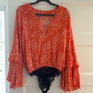 Free people long sleeve bodysuit